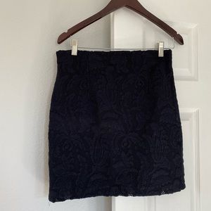 Navy blue lacy skirt size 8